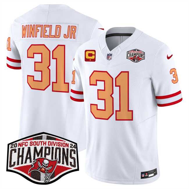 Men%27s Tampa Bay Buccaneers #31 Antoine Winfield Jr. White F.U.S.E. 2024 NFC South Champions With 1-Star C Patch Limited Stitched Jersey->tampa bay buccaneers->NFL Jersey